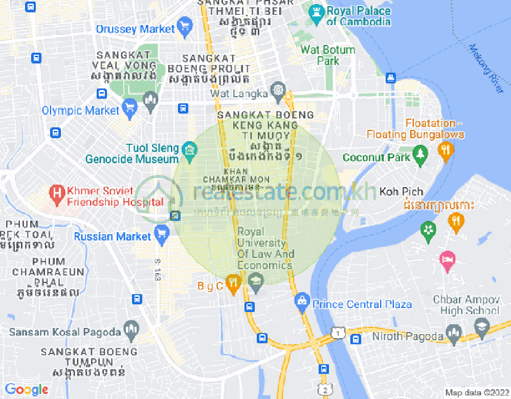 Mapa: BKK 1, Boeng Keng Kang, Phnom Penh