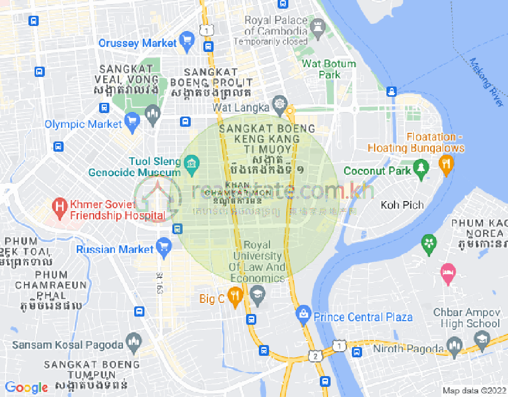 Mapa: BKK 1, Boeng Keng Kang, Phnom Penh