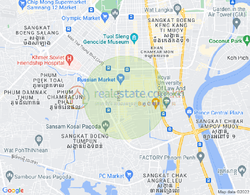 Map of Toul Tum Poung 2, Chamkarmon, Phnom Penh