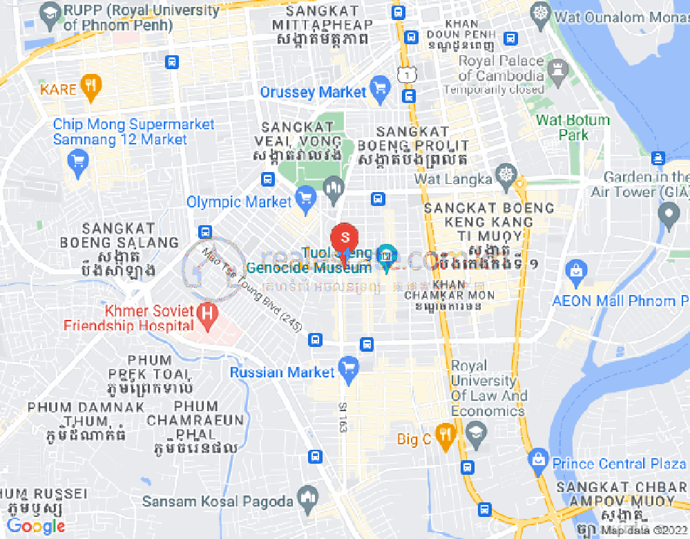 万景岗3分区（BKK3), 波哥堪, 金边地图