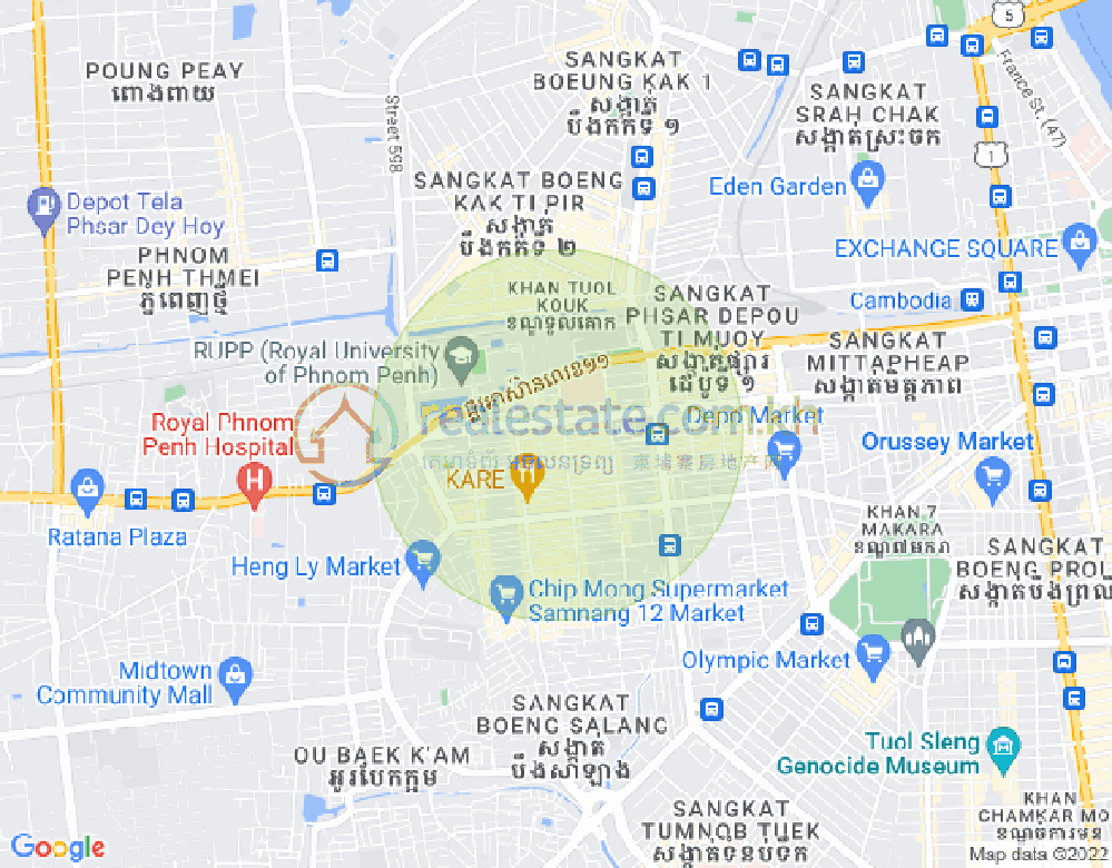 ផែនទី ទឹកល្អក់១, ទួលគោក, ភ្នំពេញ