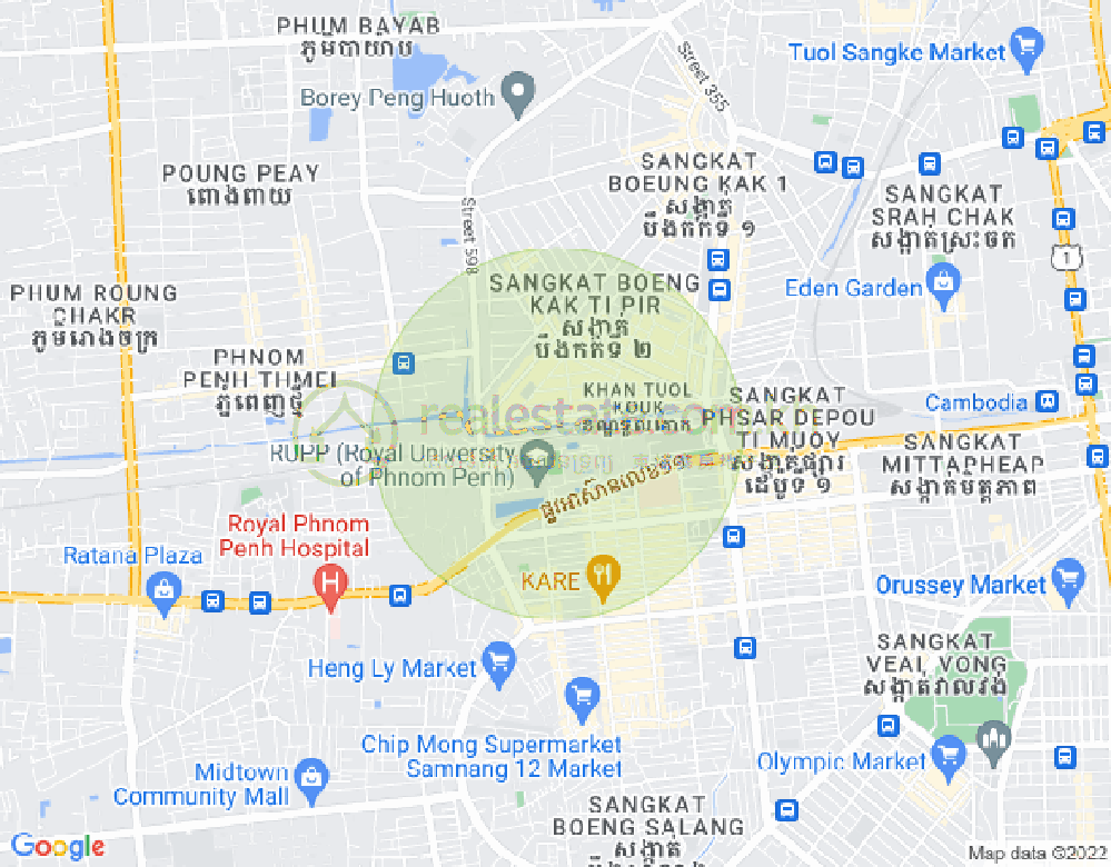 ផែនទី ទឹកល្អក់១, ទួលគោក, ភ្នំពេញ