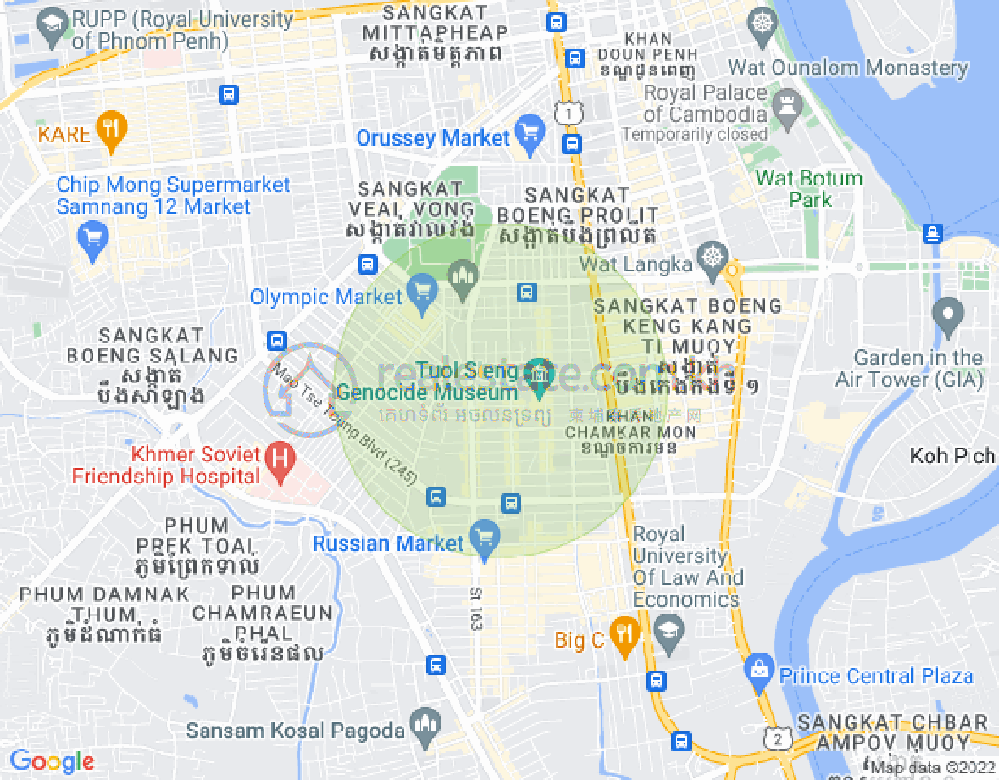 Mapa: BKK 1, Boeng Keng Kang, Phnom Penh