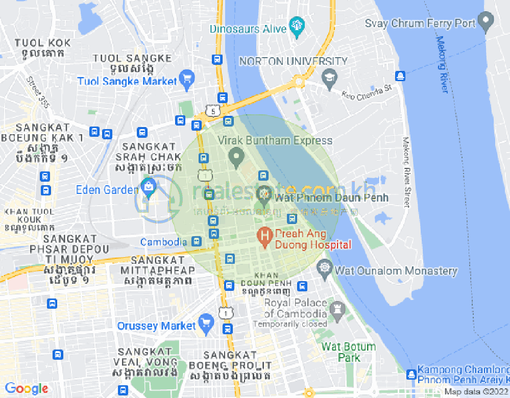 Mapa: Chakto Mukh, Daun Penh, Phnom Penh