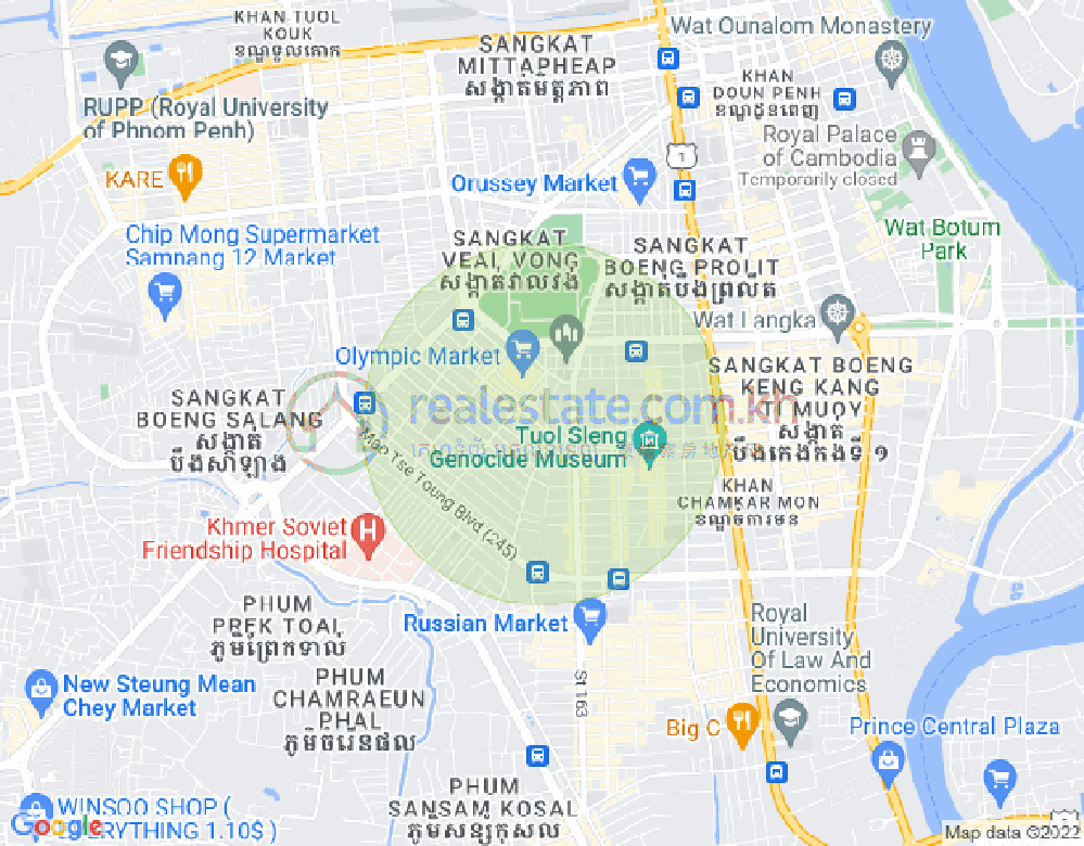 Mapa: BKK 1, Boeng Keng Kang, Phnom Penh