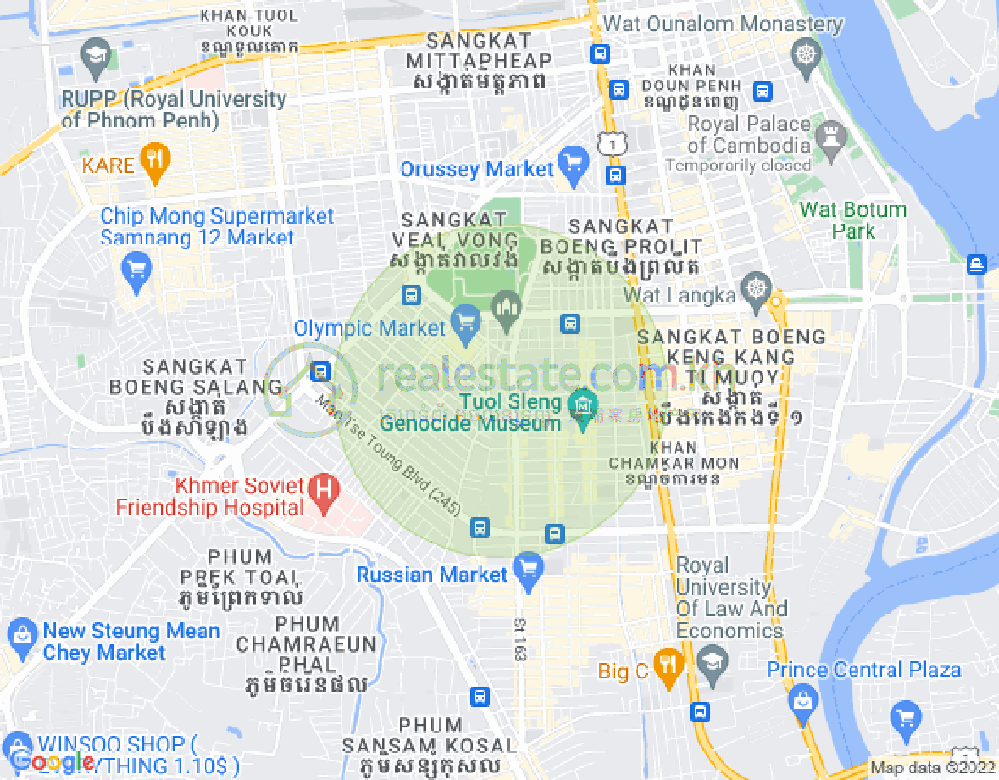 Mapa: BKK 1, Boeng Keng Kang, Phnom Penh
