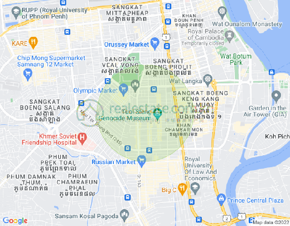 Mapa: BKK 1, Boeng Keng Kang, Phnom Penh