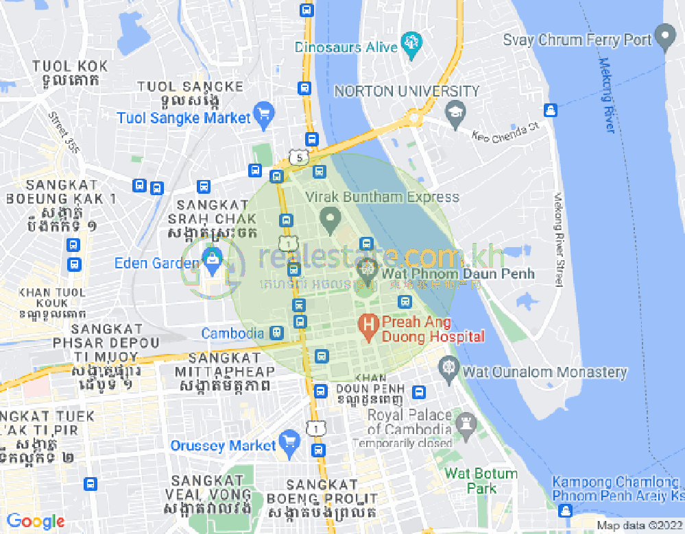 Map of Phsar Chas, Daun Penh, Phnom Penh