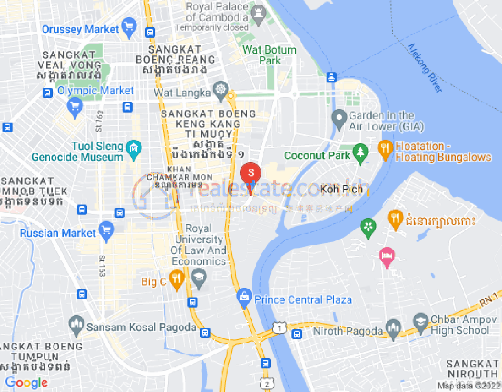 백색하구역, 짬까몬, 프놈펜 지도