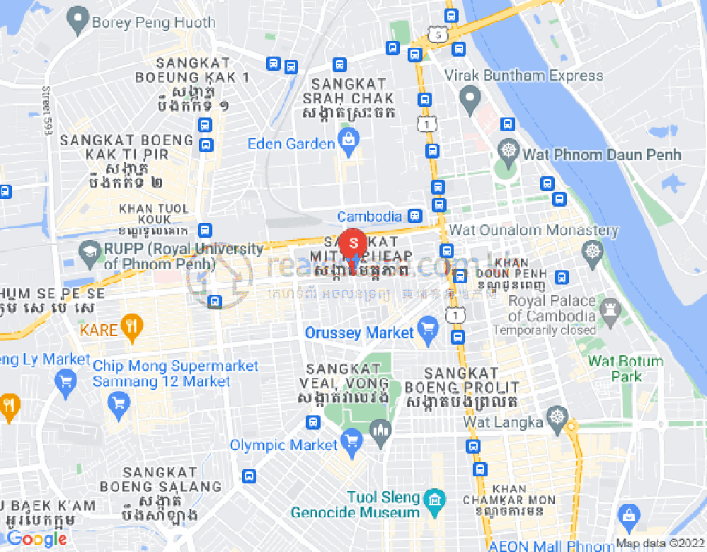 Mapa: Mittapheap, 7 Makara, Phnom Penh