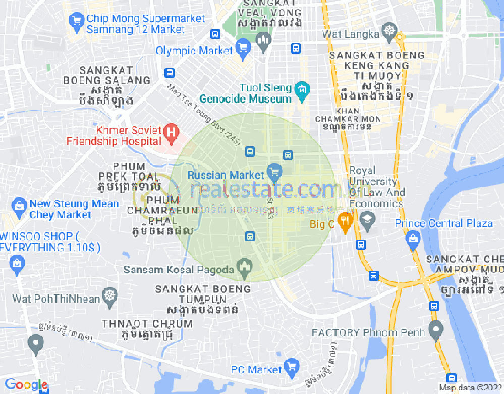 Map of Toul Tum Poung 1, Chamkarmon, Phnom Penh