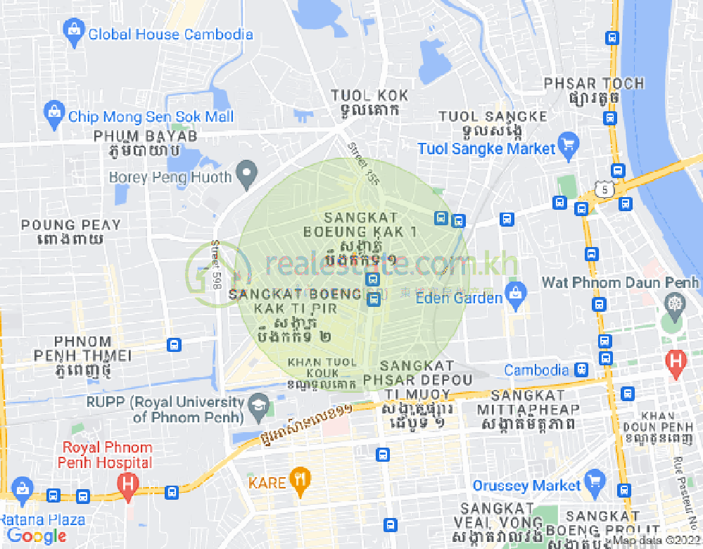 Tk, 宣城2, 堆谷区, 金边地图