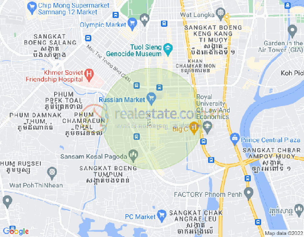 Map of Toul Tum Poung 1, Chamkarmon, Phnom Penh