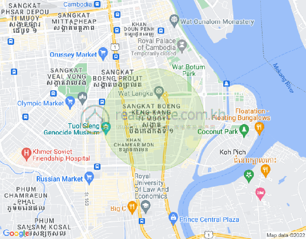 แผนที่ บึงตระเบก, จัมการมอน, พนมเปญ