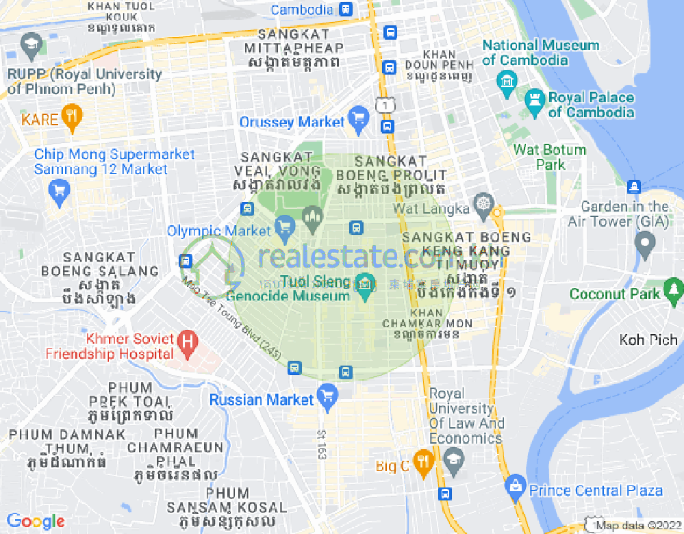 Mapa: BKK 1, Boeng Keng Kang, Phnom Penh