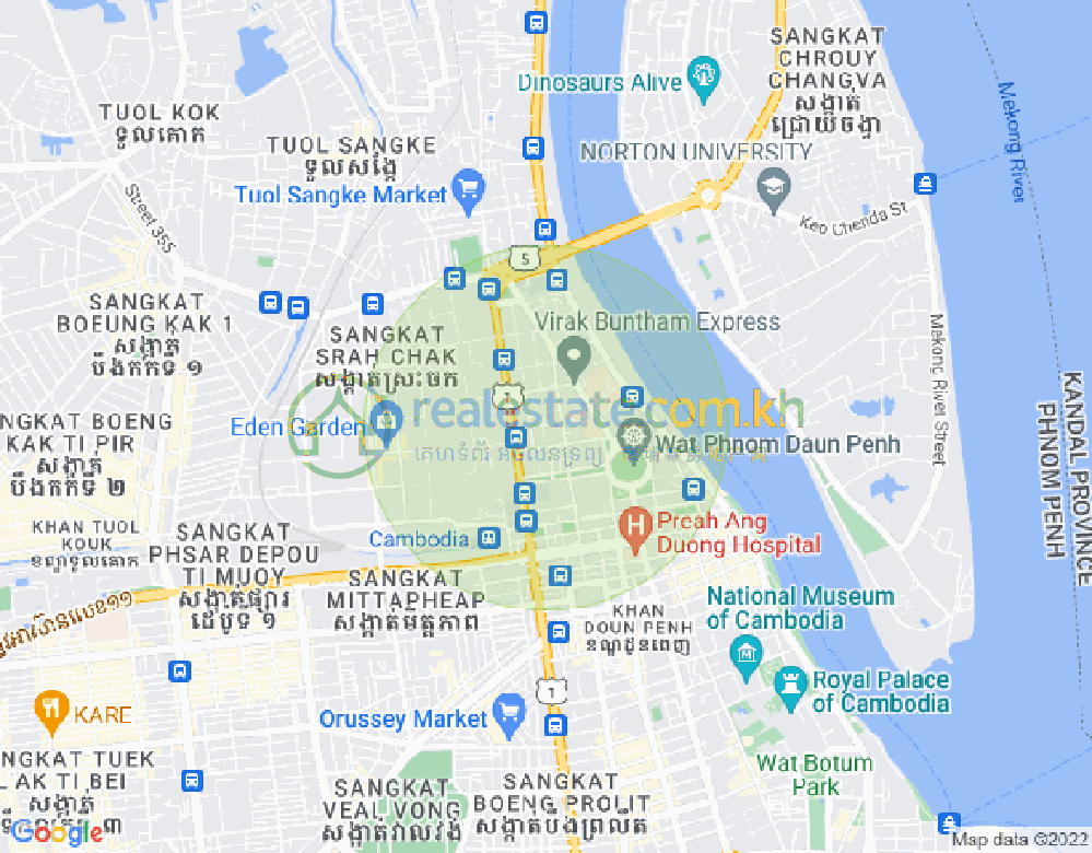 Carte de Srah Chak, Daun Penh, Phnom Penh