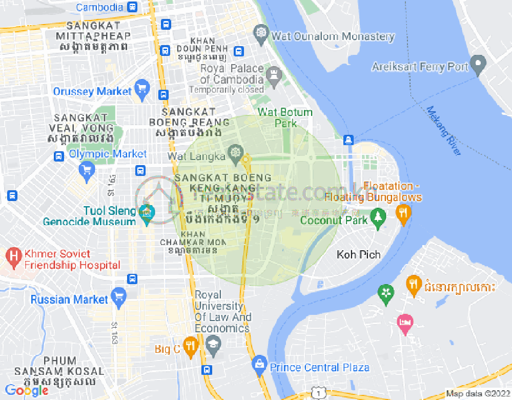 Boeung Tumpun分区, 棉芷区, 金边地图