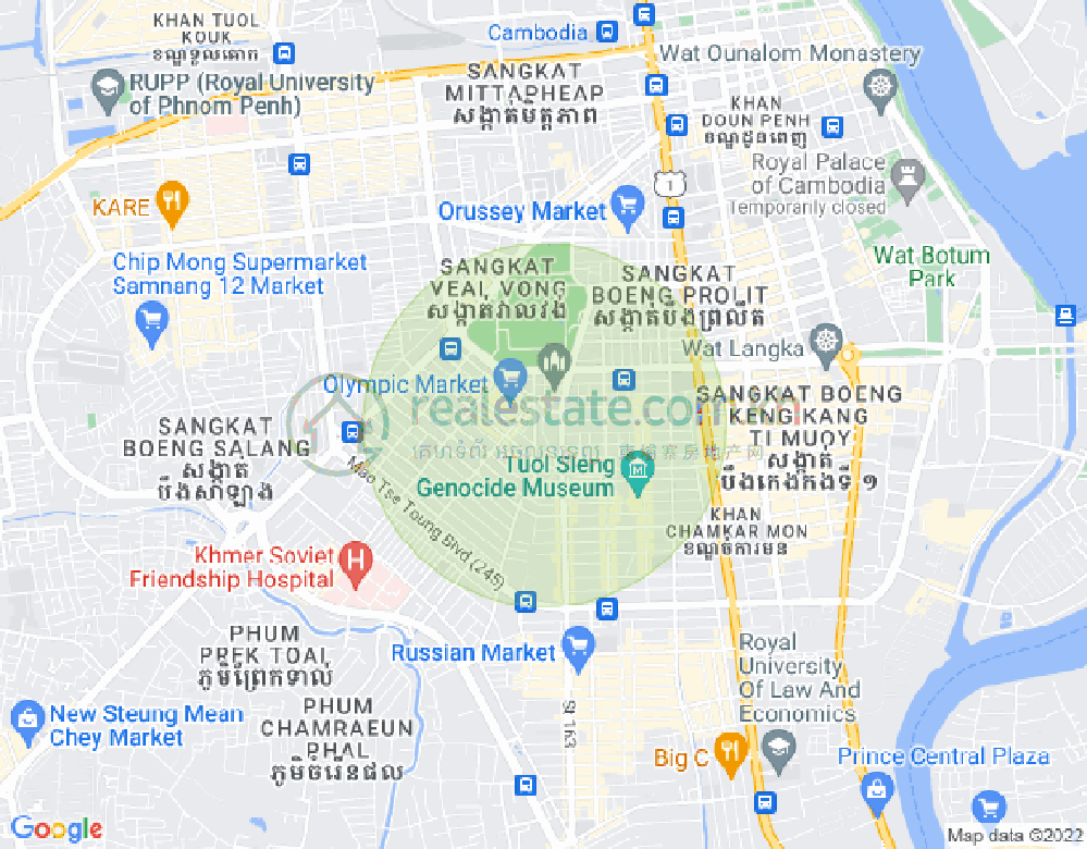 Map of BKK 1, Boeng Keng Kang, Phnom Penh