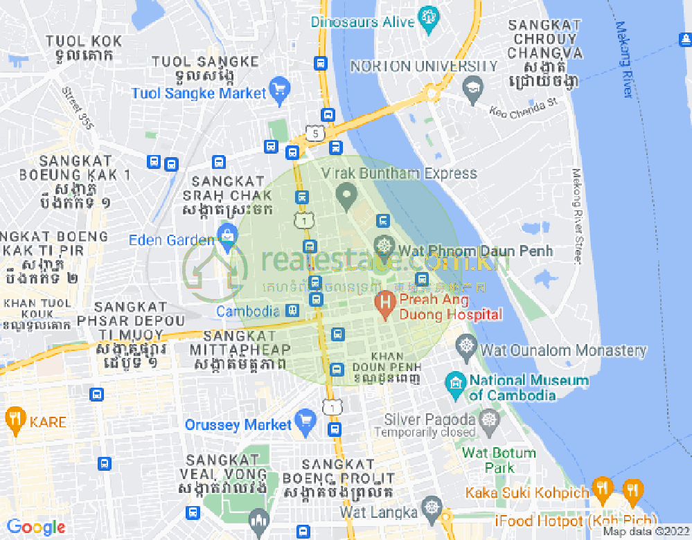 Map of Phsar Thmei III, Daun Penh, Phnom Penh