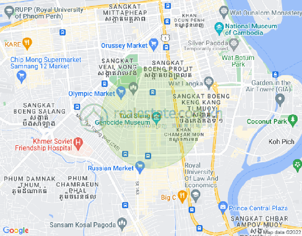 Mapa: BKK 1, Boeng Keng Kang, Phnom Penh