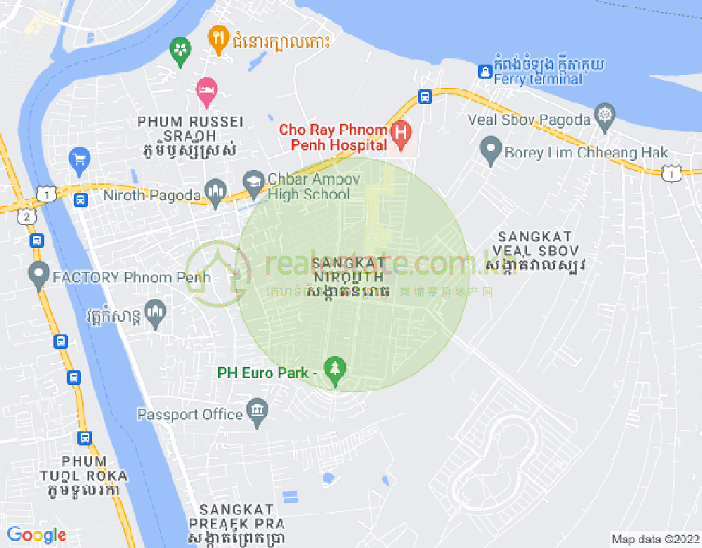 Map of 一号路 25, Nirouth, Chbar Ampov, Phnom Penh
