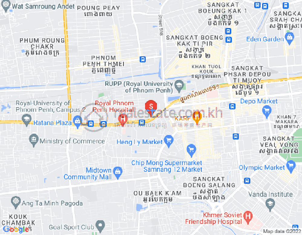 Tuek Thla屯, 森速区, 金边地图