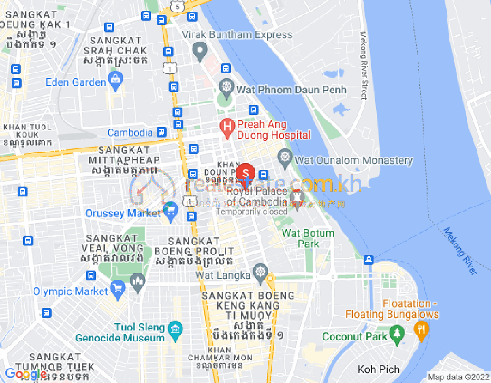 Mapa: Phsar Kandal I, Daun Penh, Phnom Penh