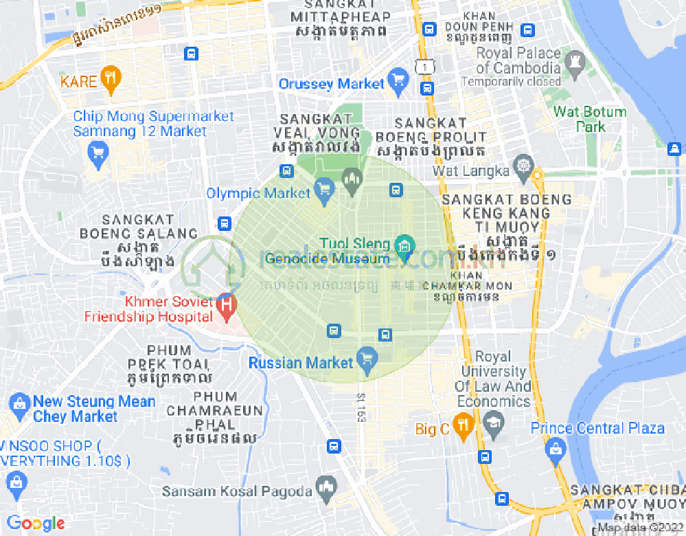 Mapa: BKK 1, Boeng Keng Kang, Phnom Penh