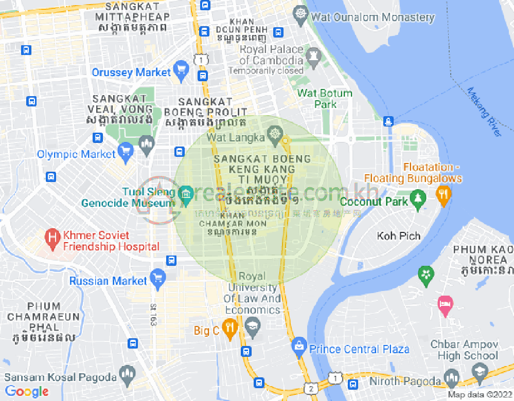 Map of BKK 1, Boeng Keng Kang, Phnom Penh
