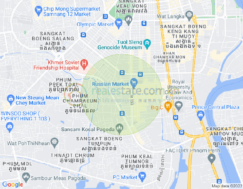 Carte de Toul Tum Poung 2, Chamkarmon, Phnom Penh