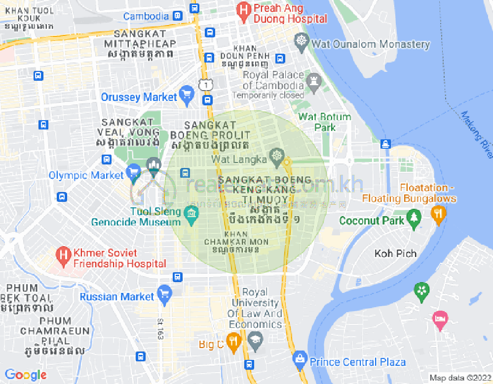 Mapa: BKK 1, Boeng Keng Kang, Phnom Penh