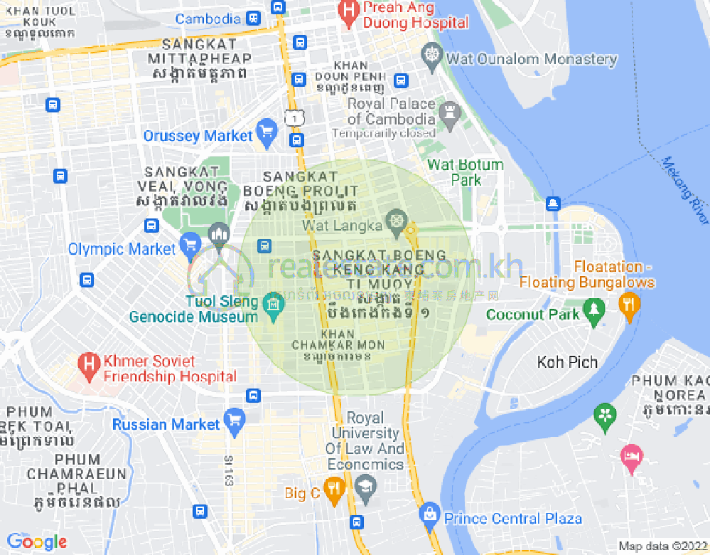 Mapa: BKK 1, Boeng Keng Kang, Phnom Penh