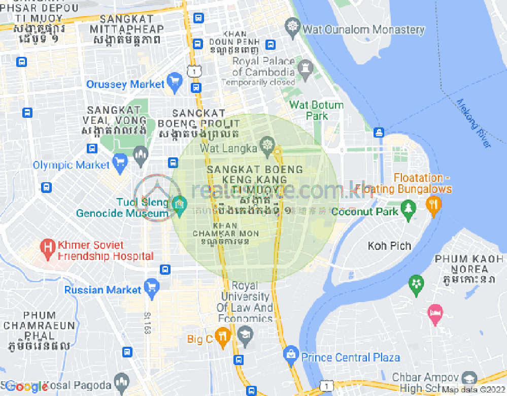 Mapa: BKK 2, Boeng Keng Kang, Phnom Penh