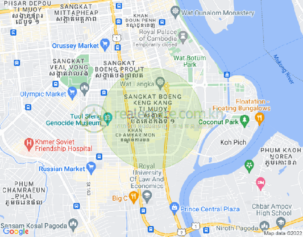 Map of BKK 1, Boeng Keng Kang, Phnom Penh