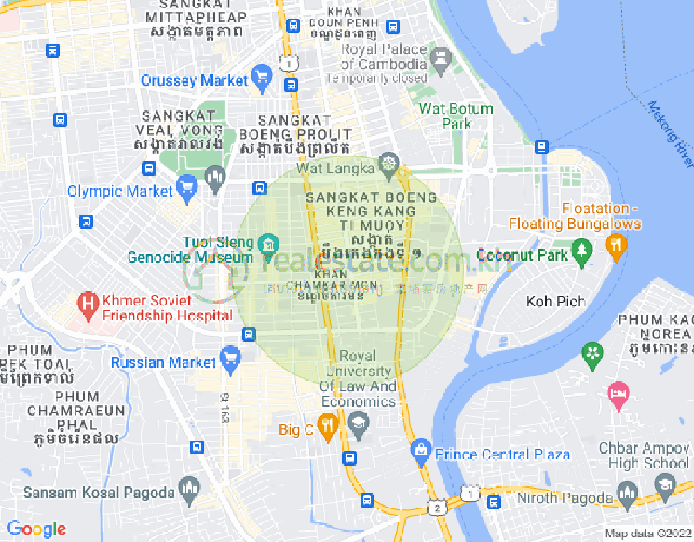 Map of BKK 1, Boeng Keng Kang, Phnom Penh