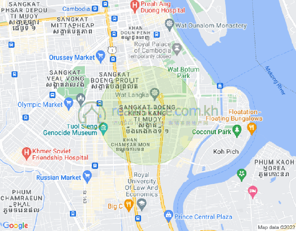 Mapa: BKK 1, Boeng Keng Kang, Phnom Penh
