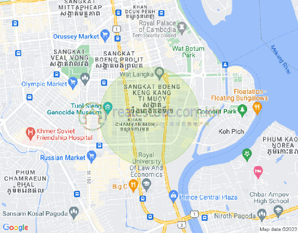 Mapa: BKK 1, Boeng Keng Kang, Phnom Penh