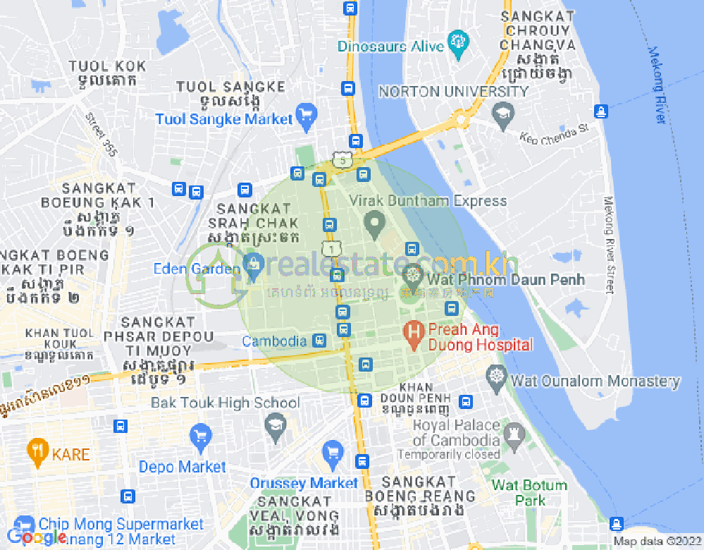 チャクトムク, ドーンペン, プノンペンの地図