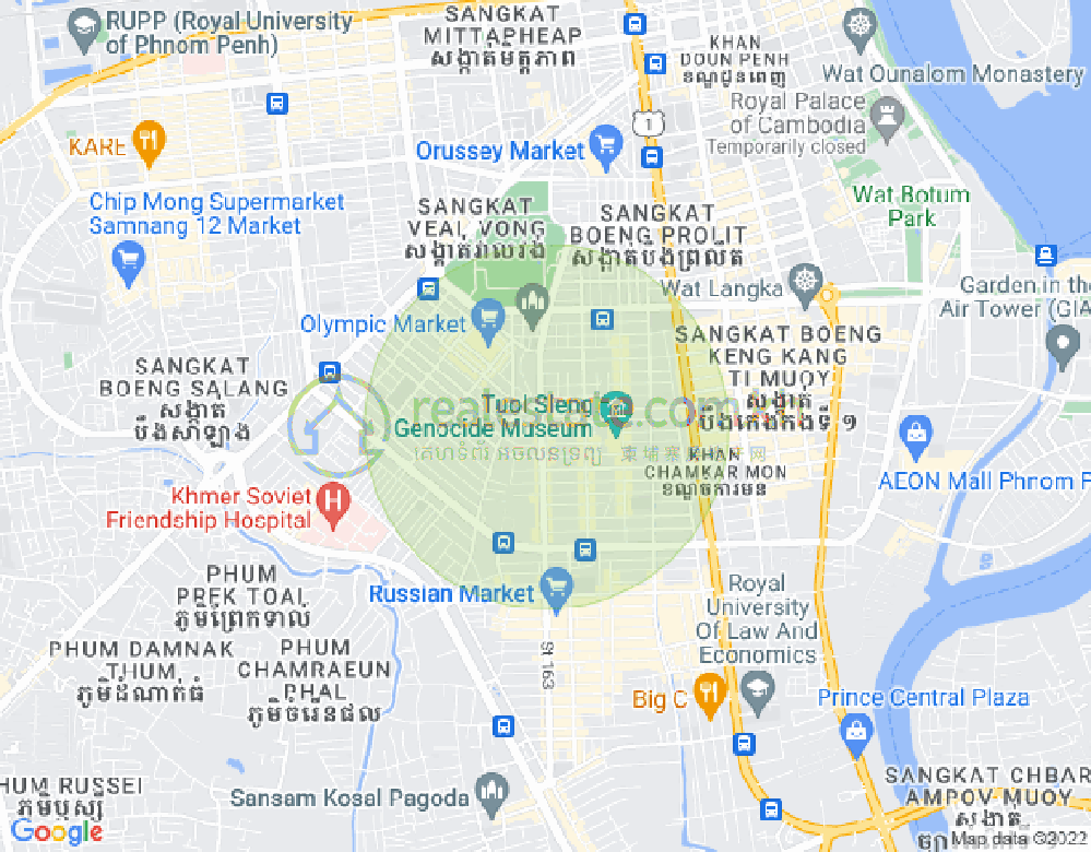 Mapa: BKK 1, Boeng Keng Kang, Phnom Penh