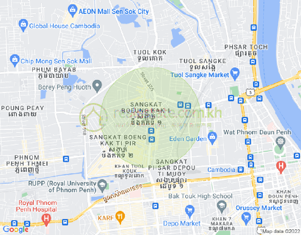 ផែនទី បឹងកក់១, ទួលគោក, ភ្នំពេញ