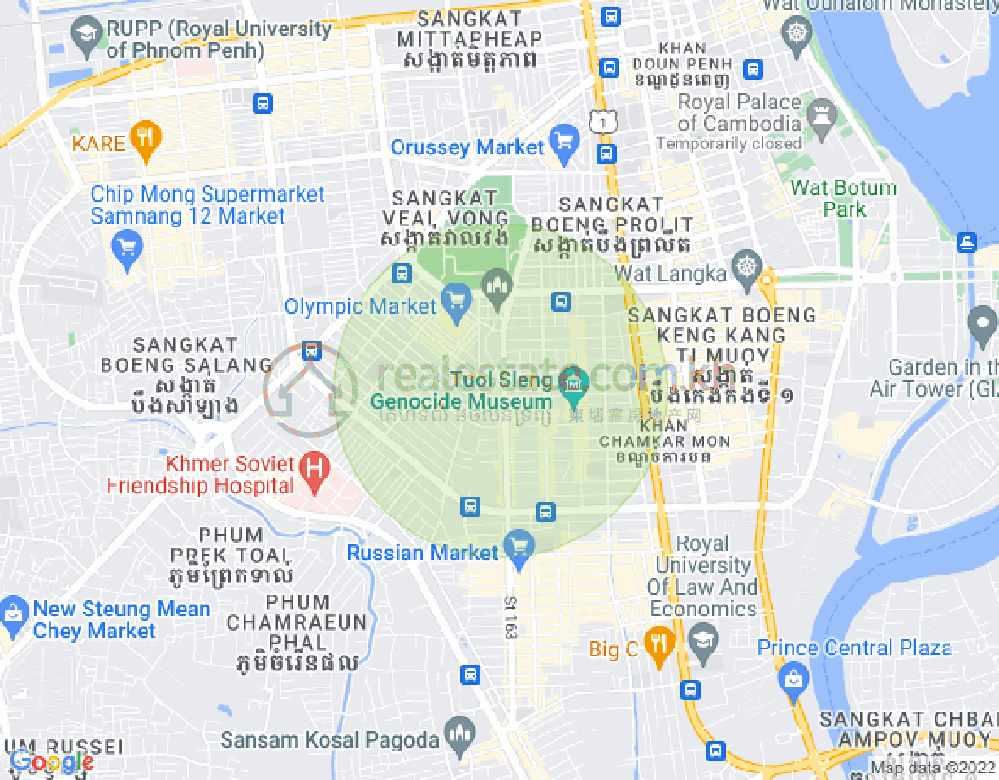 Mapa: BKK 1, Boeng Keng Kang, Phnom Penh