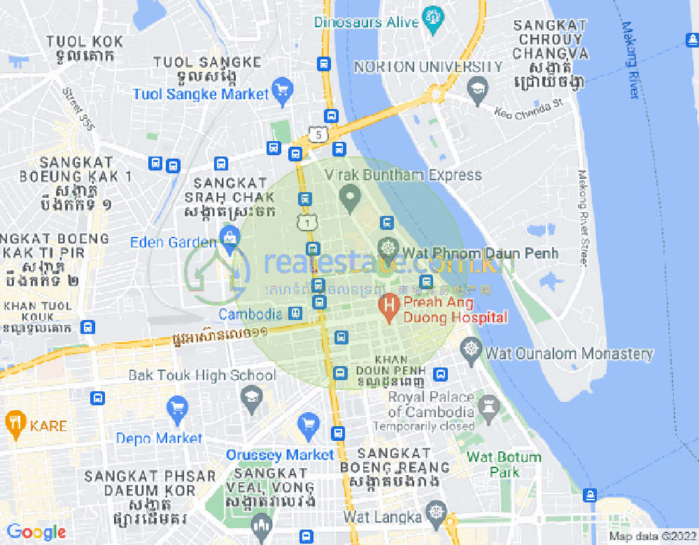 Map of Phsar Kandal I, Daun Penh, Phnom Penh
