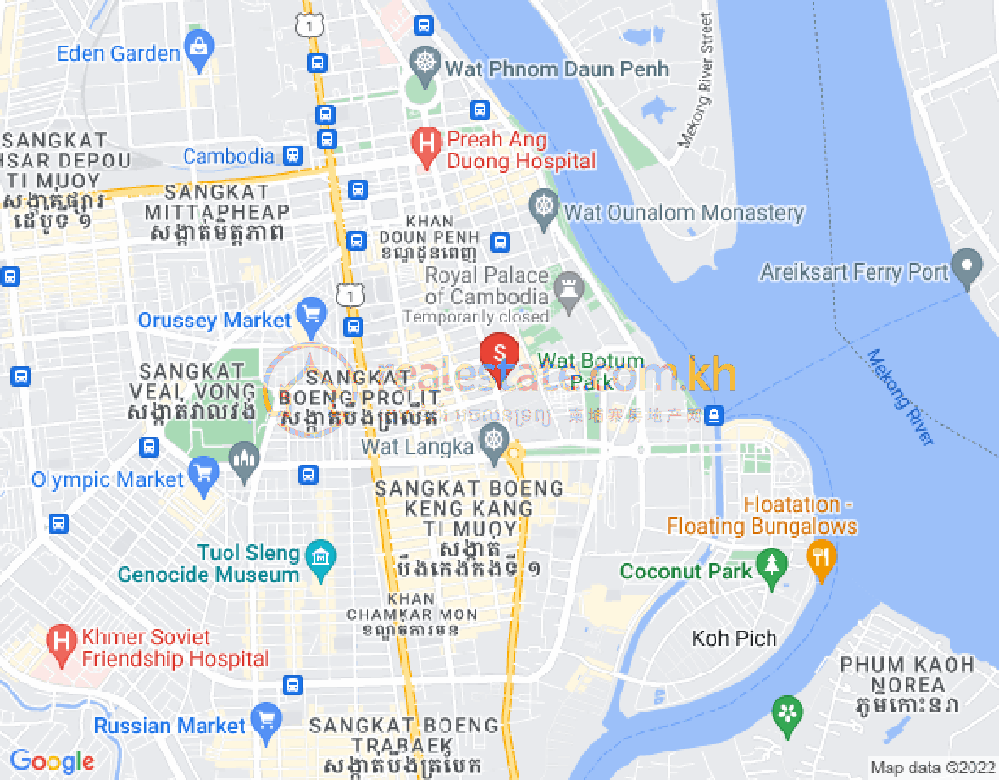 Mapa: Boeung Trabek, Chamkarmon, Phnom Penh