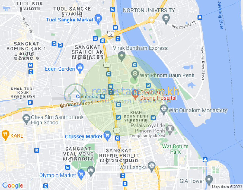 Map of Chakto Mukh, Daun Penh, Phnom Penh