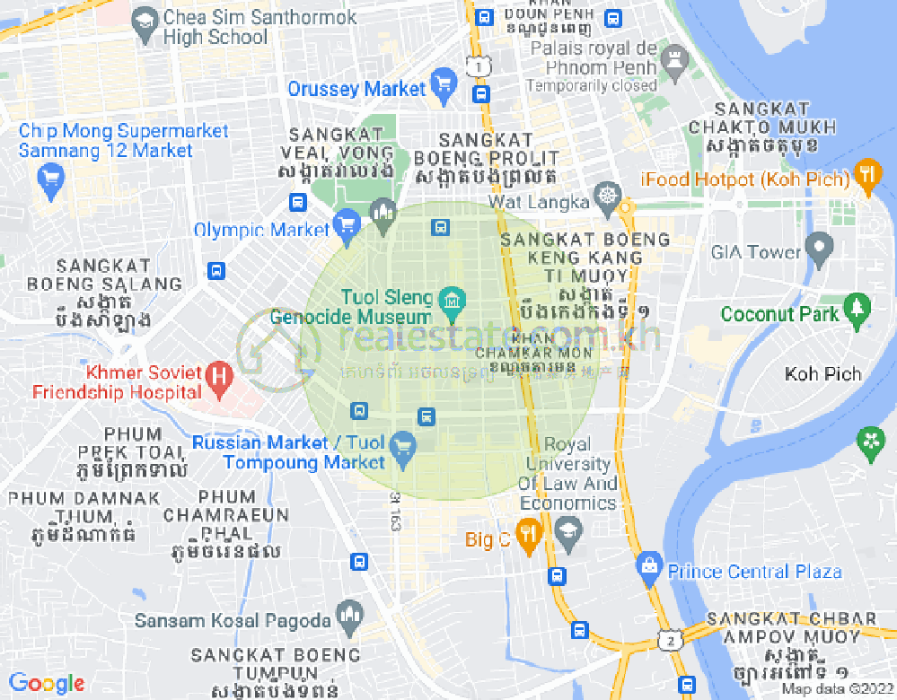 BKK 3, ボンケンコン, プノンペンの地図
