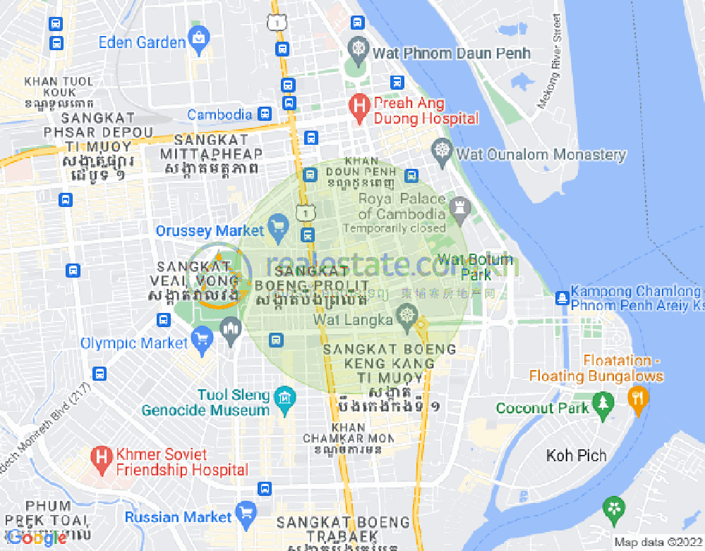 แผนที่ เบิงเรียง, ดวนป็ญ, พนมเปญ
