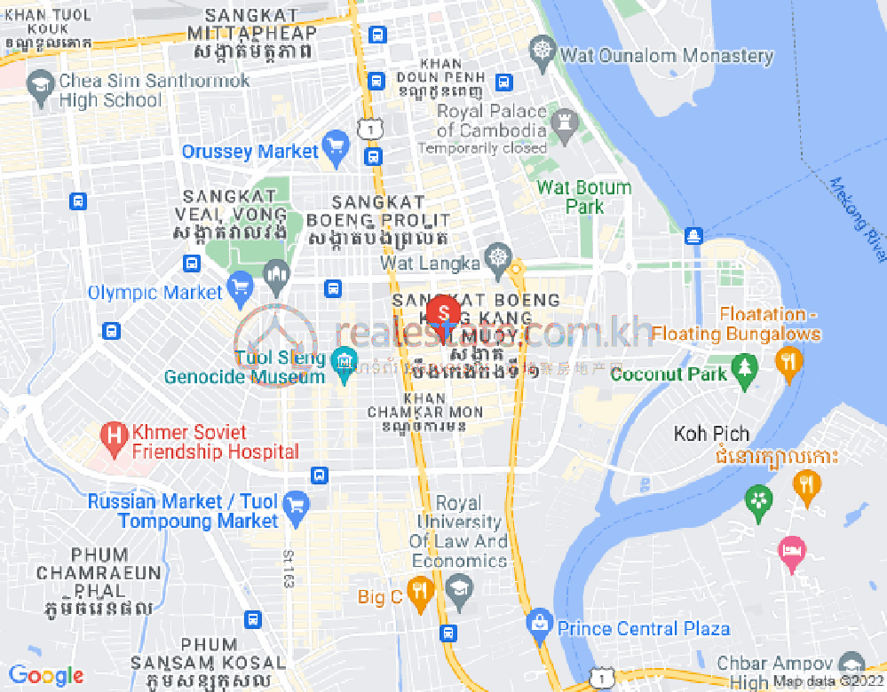 Map of BKK 1, Boeng Keng Kang, Phnom Penh