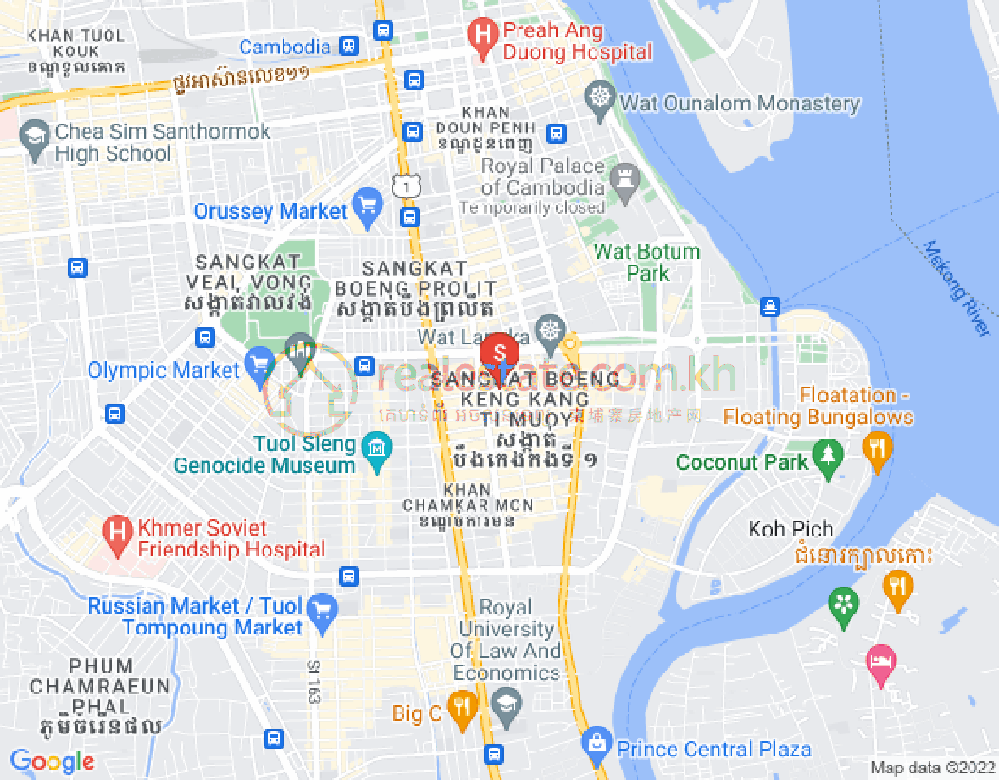 Map of BKK 1, Boeng Keng Kang, Phnom Penh
