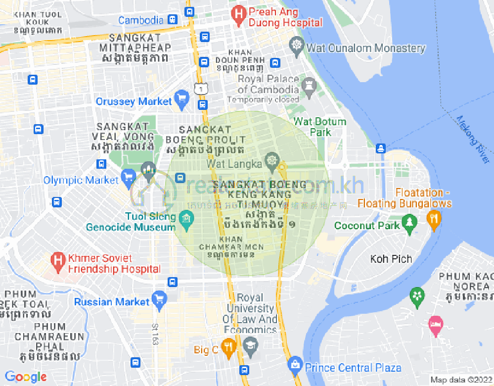 Map of BKK 1, Boeng Keng Kang, Phnom Penh