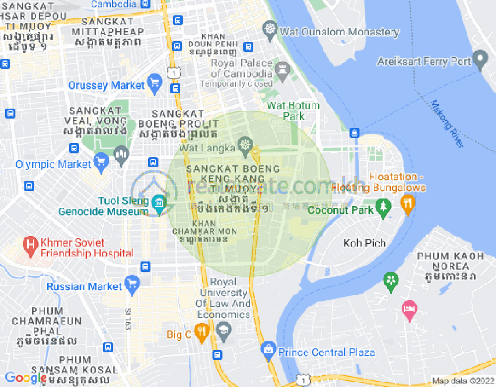 ブンプロリット, 7マカラ, プノンペンの地図